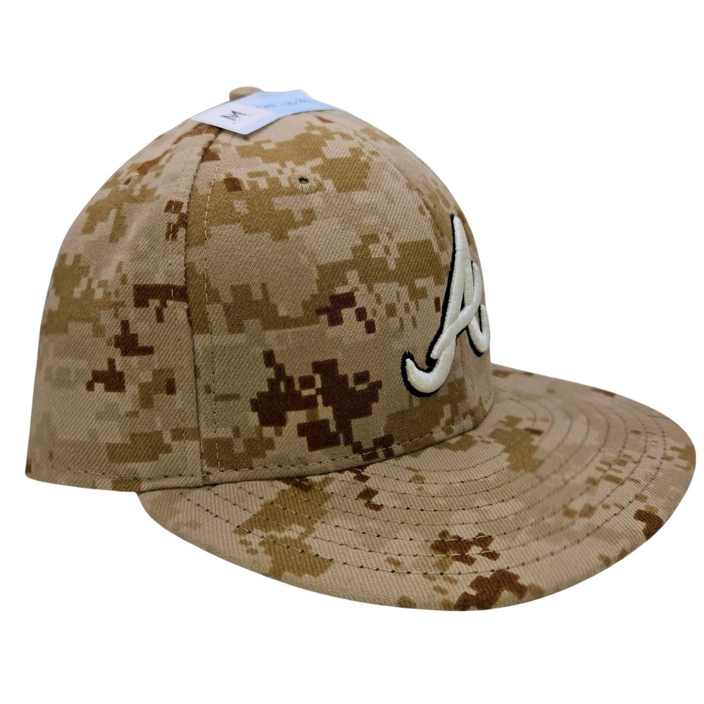 Atlanta Braves New Era 59FIFTY Fitted Hat 7 1/2 Desert Digital Camo MLB Cap - Picture 3 of 10